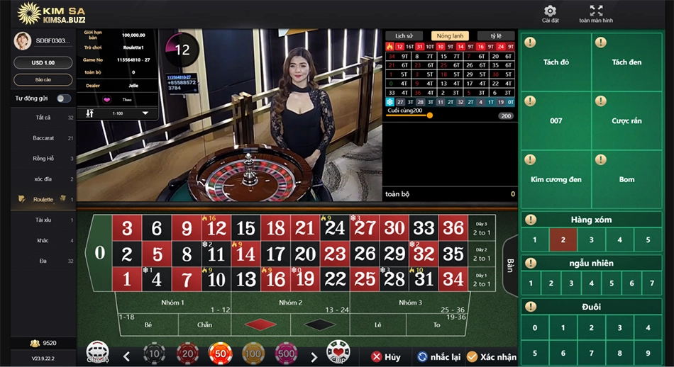 Roulette là trò chơi kinh điển không thể thiếu trong sòng bạc tại kimsa